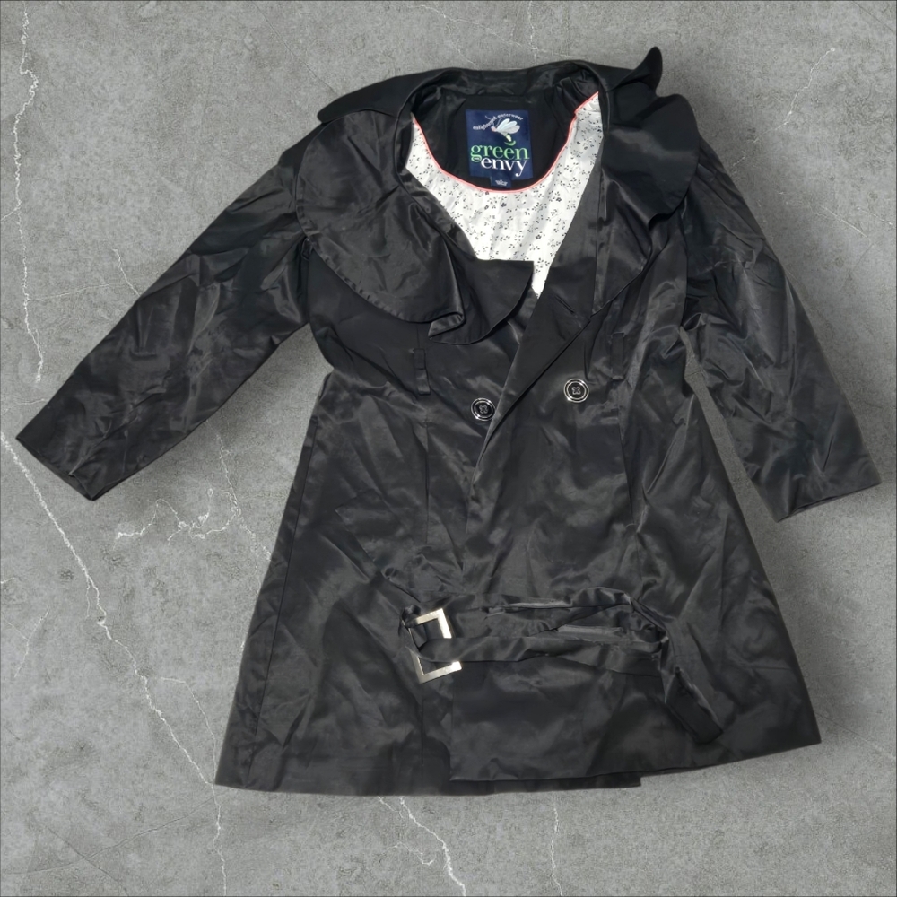 Green With Envy Black Rain Trenchcoat